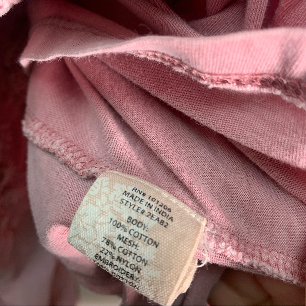Soft Surrounfings Cotton pink Embroidery Long Sleeve Boho Size M - Picture 11 of 11